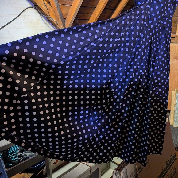 NWT Vintage 90s Laura Ashley Maxi Dress Navy Polka Dot Cottagecore Size 4 - Picture 16 of 16